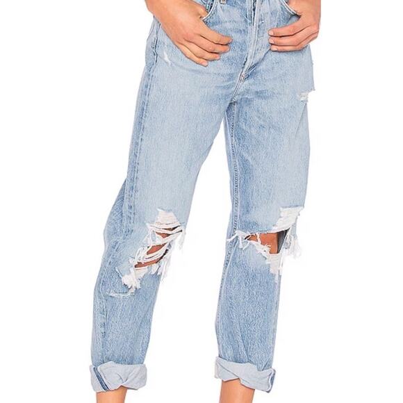 AGOLDE - 90's Mid Rise Loose Fit in Fall Out Distressed Jeans Size 29 - Picture 7 of 16